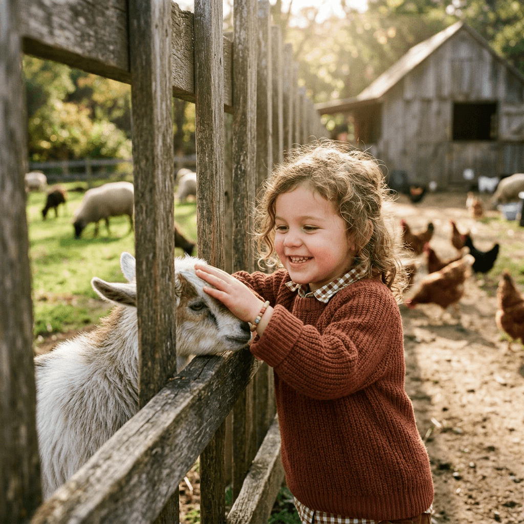 Baby goat in the pasture